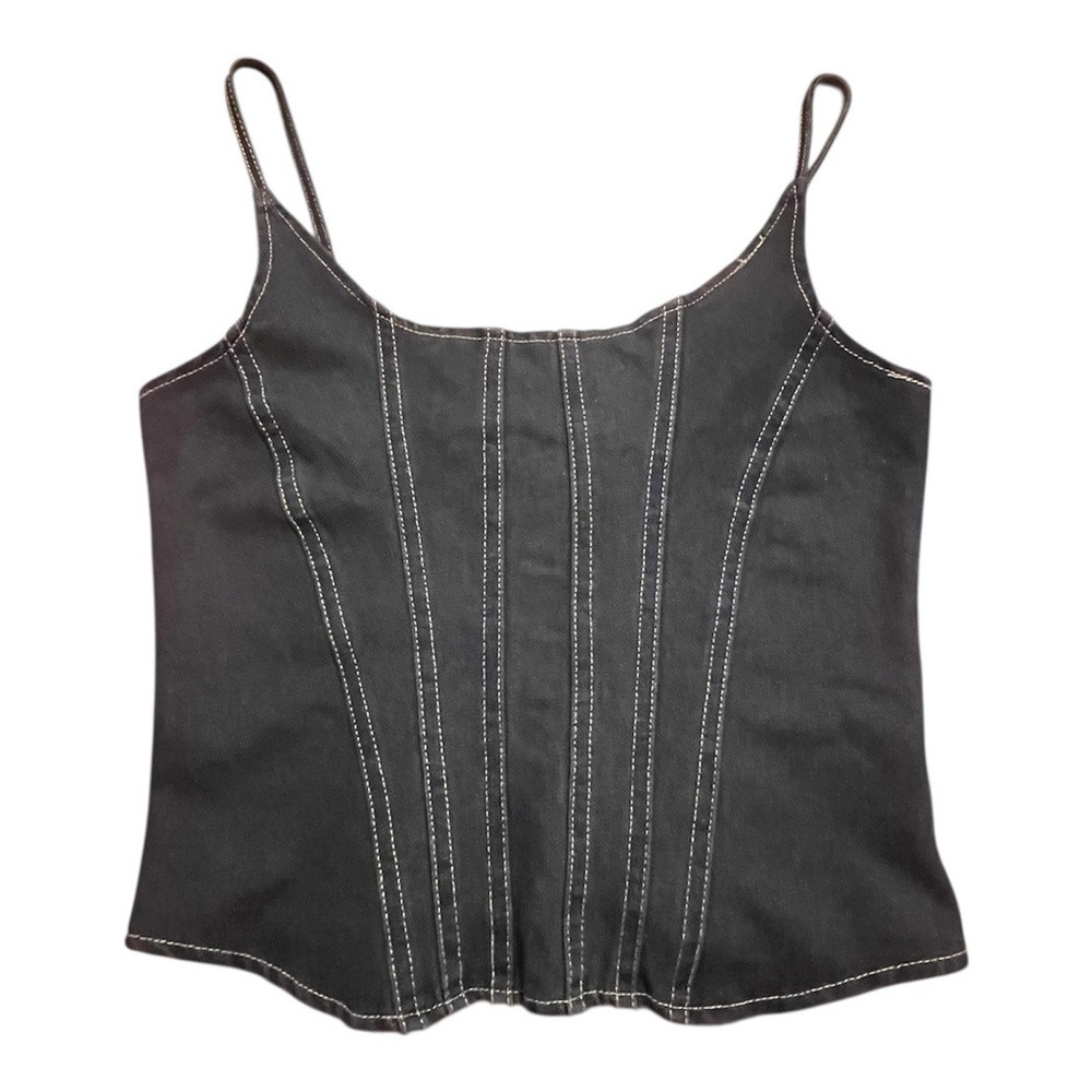 Vigoss Dark Wash Denim Corset with Contrast Stitching size S